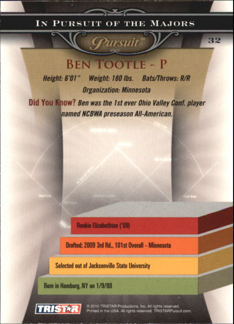 2010 TRISTAR Pursuit #32 Ben Tootle back image