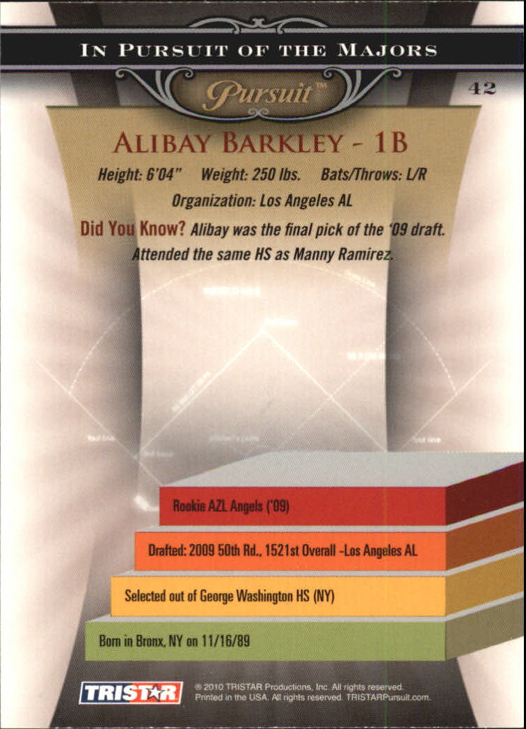 2010 TRISTAR Pursuit #42 Alibay Barkley back image