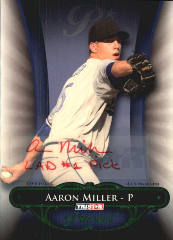 2010 TRISTAR Pursuit Autographs Green #15 Aaron Miller