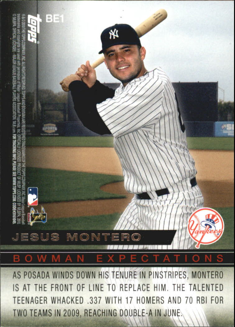 2010 Bowman Expectations #BE1 Jorge Posada/Jesus Montero back image