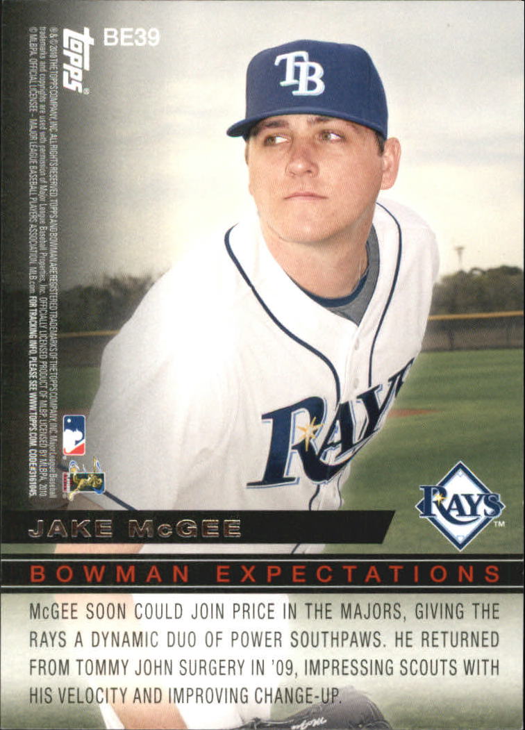 2010 Bowman Expectations #BE39 David Price/Jake McGee back image
