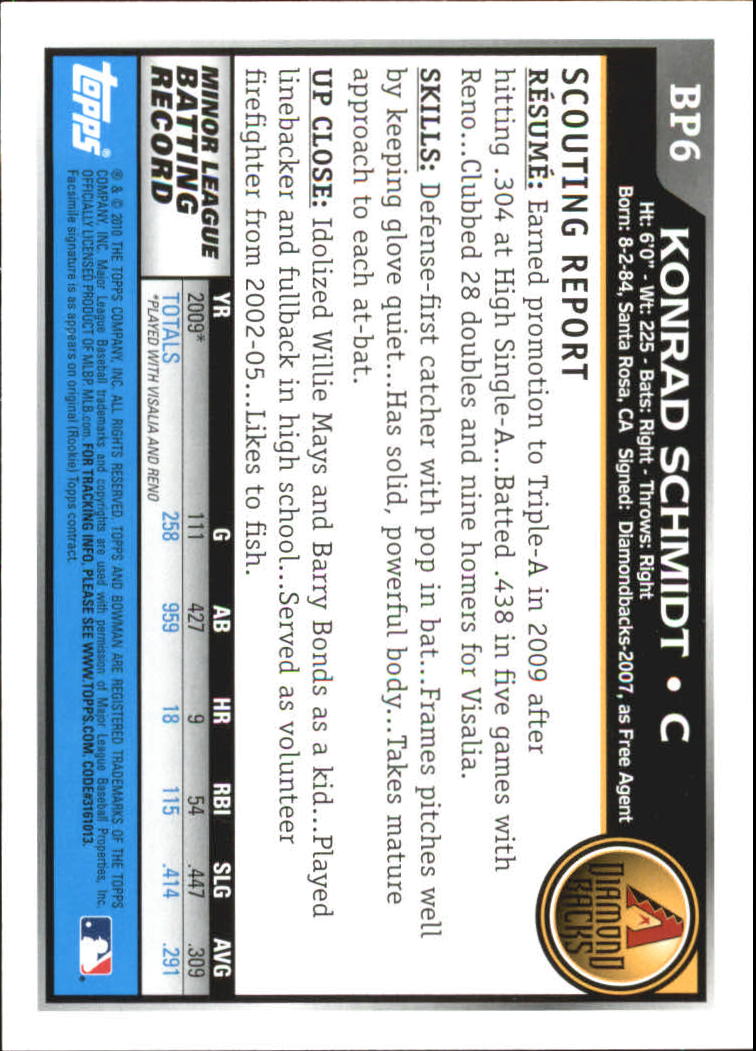 2010 Bowman Baseball "Prospects" Insert Cards #BP1 to #BP110 - Picture 13 of 221
