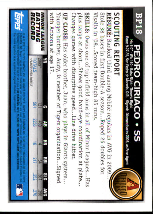 2010 Bowman Baseball "Prospects" Insert Cards #BP1 to #BP110 - Picture 37 of 221