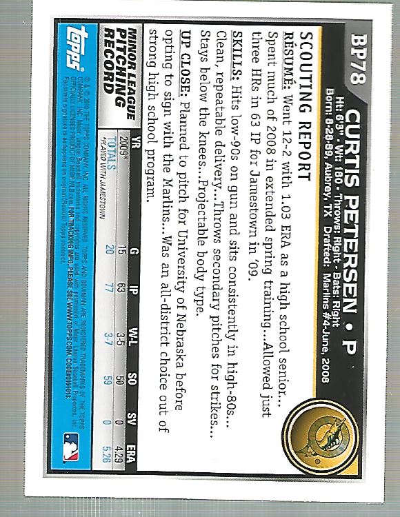 2010 Bowman Baseball "Prospects" Insert Cards #BP1 to #BP110 - Picture 157 of 221