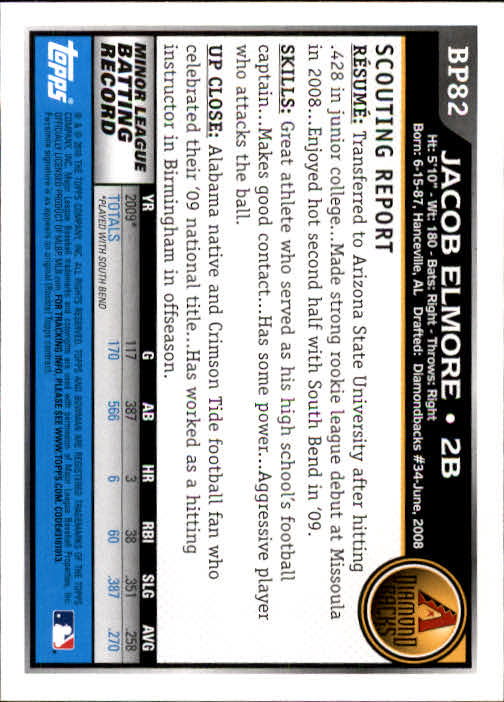 2010 Bowman Baseball "Prospects" Insert Cards #BP1 to #BP110 - Picture 165 of 221