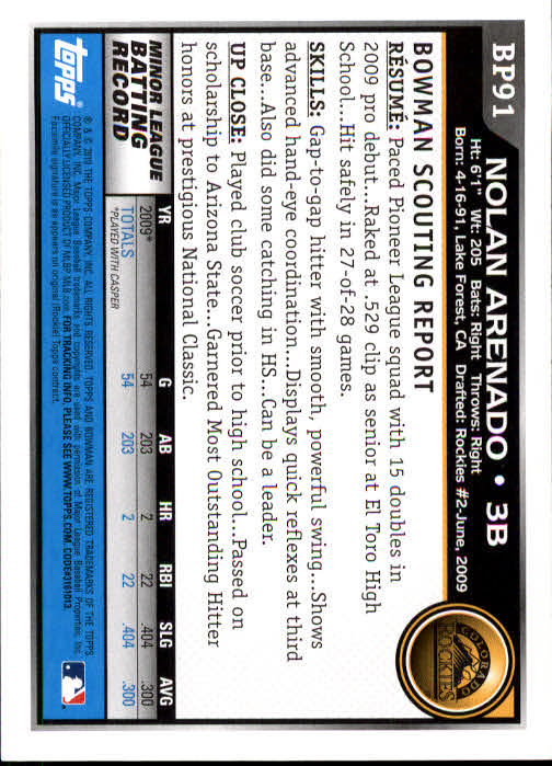2010 Bowman Baseball "Prospects" Insert Cards #BP1 to #BP110 - Picture 183 of 221