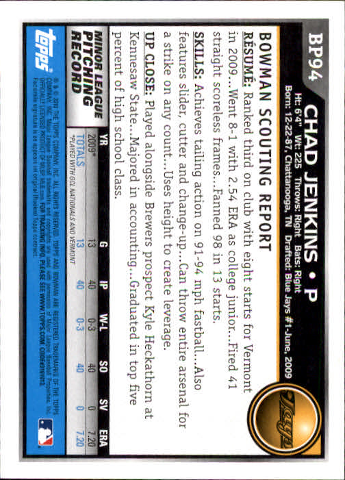 2010 Bowman Baseball "Prospects" Insert Cards #BP1 to #BP110 - Picture 189 of 221
