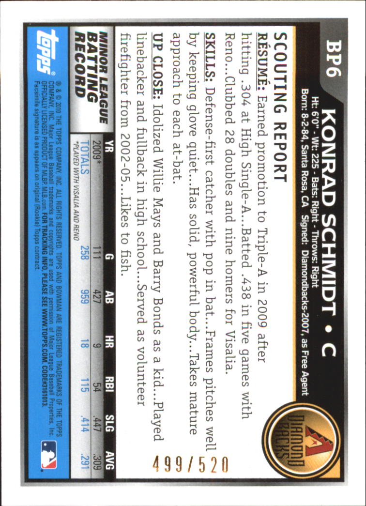 2010 Bowman Baseball "Prospects Blue" Insert Parallel Cards - Picture 3 of 32