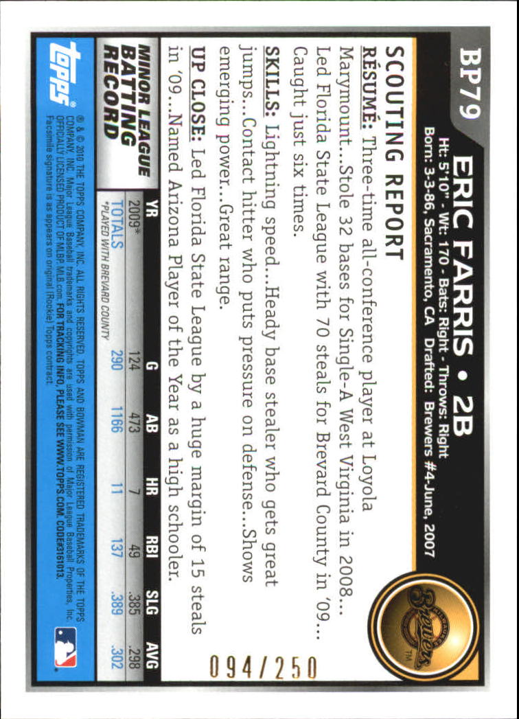 A7505- 2010 Bowman Prospects BB # S 1-110 + Einsätze -du Pick- 15 + Free US - Bild 449 von 451
