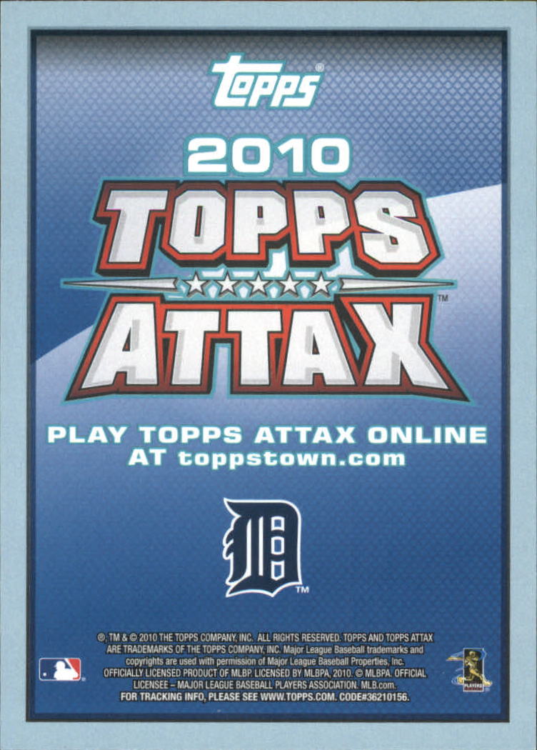 2010 Topps Series 2 Attax Code Cards #21 Max Scherzer back image