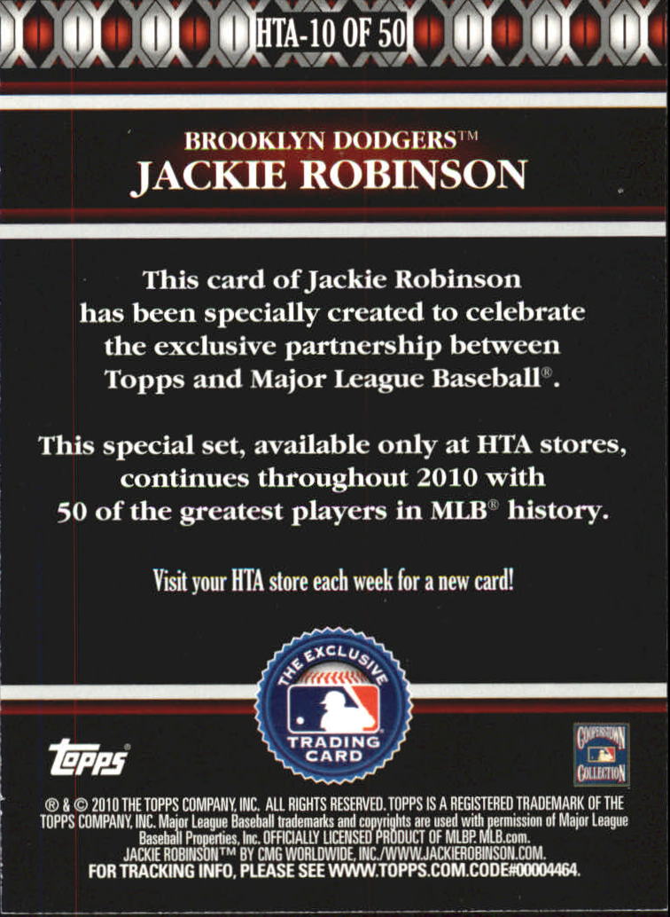 2010 Topps Logoman HTA #10 Jackie Robinson back image