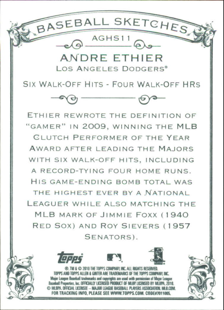 2010 Topps Allen and Ginter Baseball Highlights #AGHS11 Andre Ethier back image
