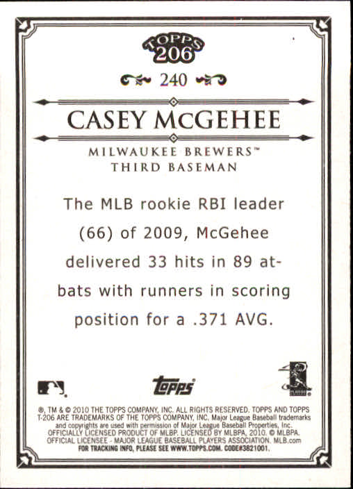 A8192- 2010 Topps 206 BB Card #s 201-300 +Inserts -You Pick- 15+ FREE US SHIP - Picture 77 of 243