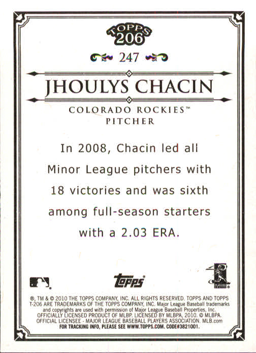 A8192- 2010 Topps 206 BB Card #s 201-300 +Inserts -You Pick- 15+ FREE US SHIP - Picture 87 of 243