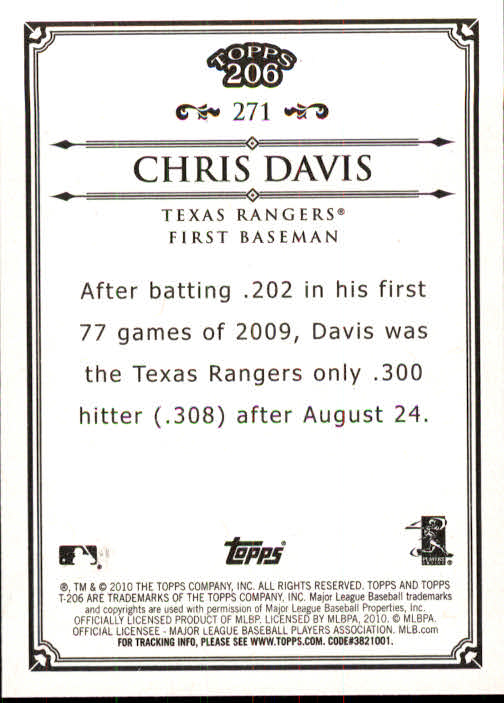 A8192- 2010 Topps 206 BB Card #s 201-300 +Inserts -You Pick- 15+ FREE US SHIP - Picture 125 of 243