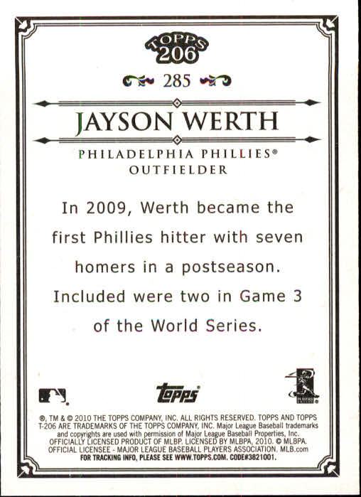 A8192- 2010 Topps 206 BB Card #s 201-300 +Inserts -You Pick- 15+ FREE US SHIP - Picture 149 of 243
