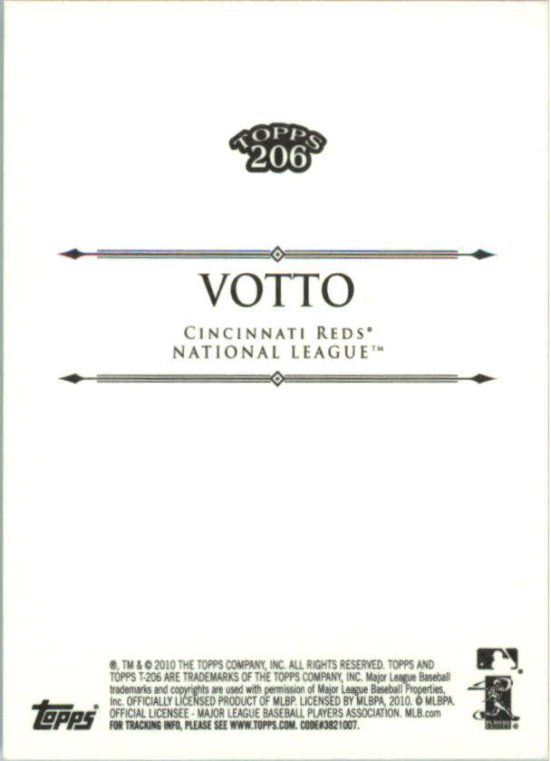 2010 Topps 206 #324 Joey Votto SP back image