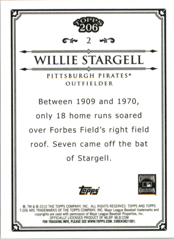 2010 Topps 206 Bronze #2 Willie Stargell back image