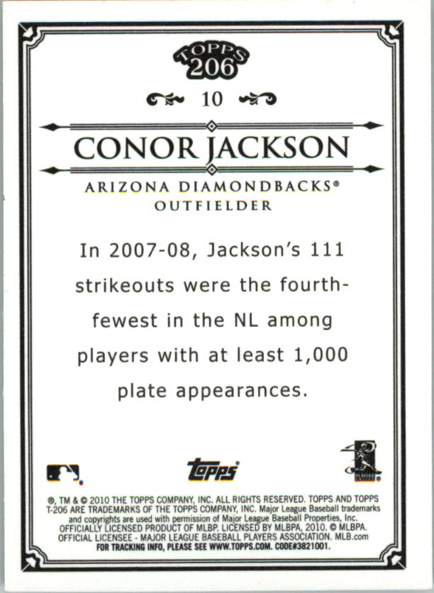 2010 Topps 206 Bronze #10 Conor Jackson back image