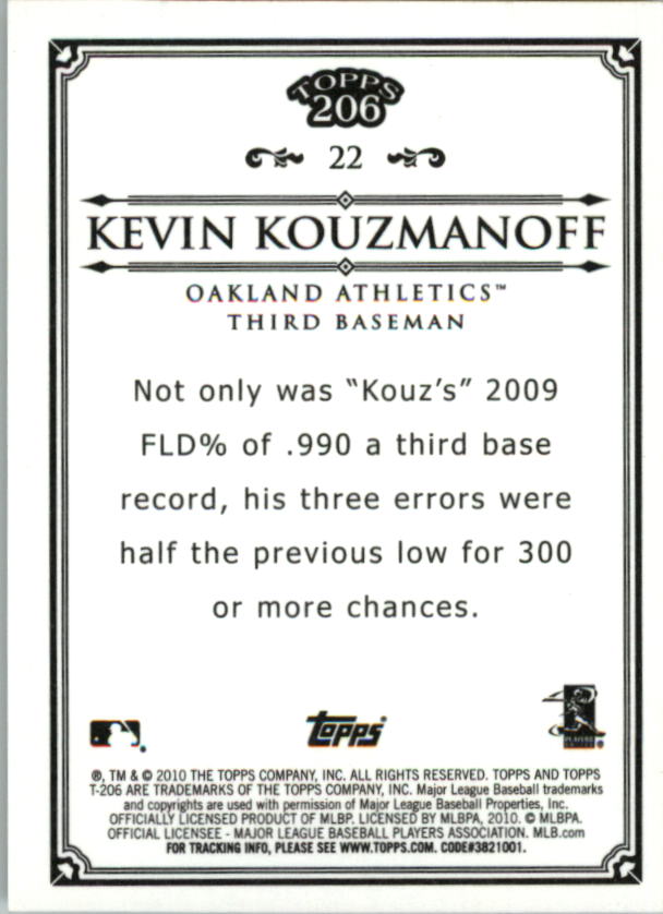 2010 Topps 206 Bronze #22 Kevin Kouzmanoff back image