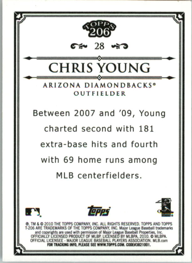 2010 Topps 206 Bronze #28 Chris Young back image
