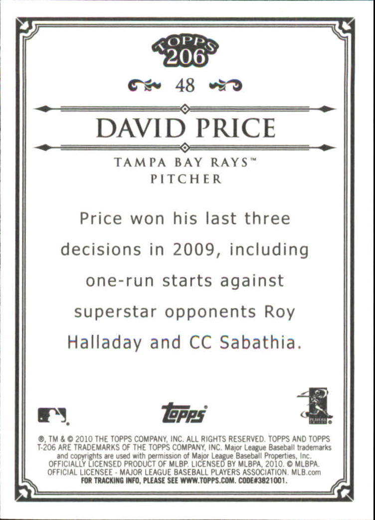 2010 Topps 206 Bronze #48 David Price back image