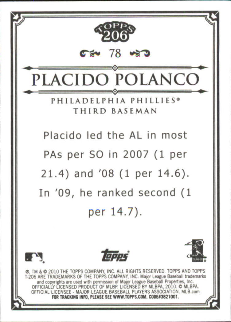 2010 Topps 206 Bronze #78 Placido Polanco back image