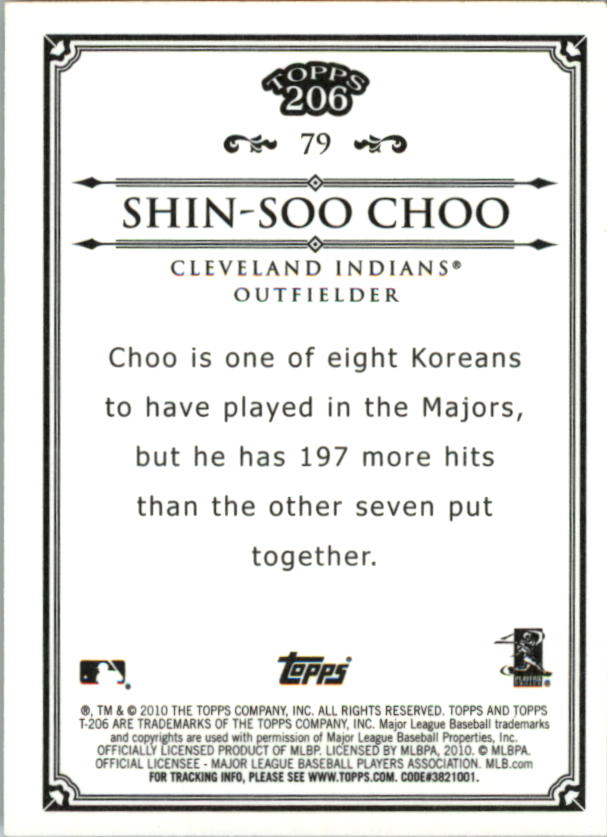 2010 Topps 206 Bronze #79 Shin-Soo Choo back image