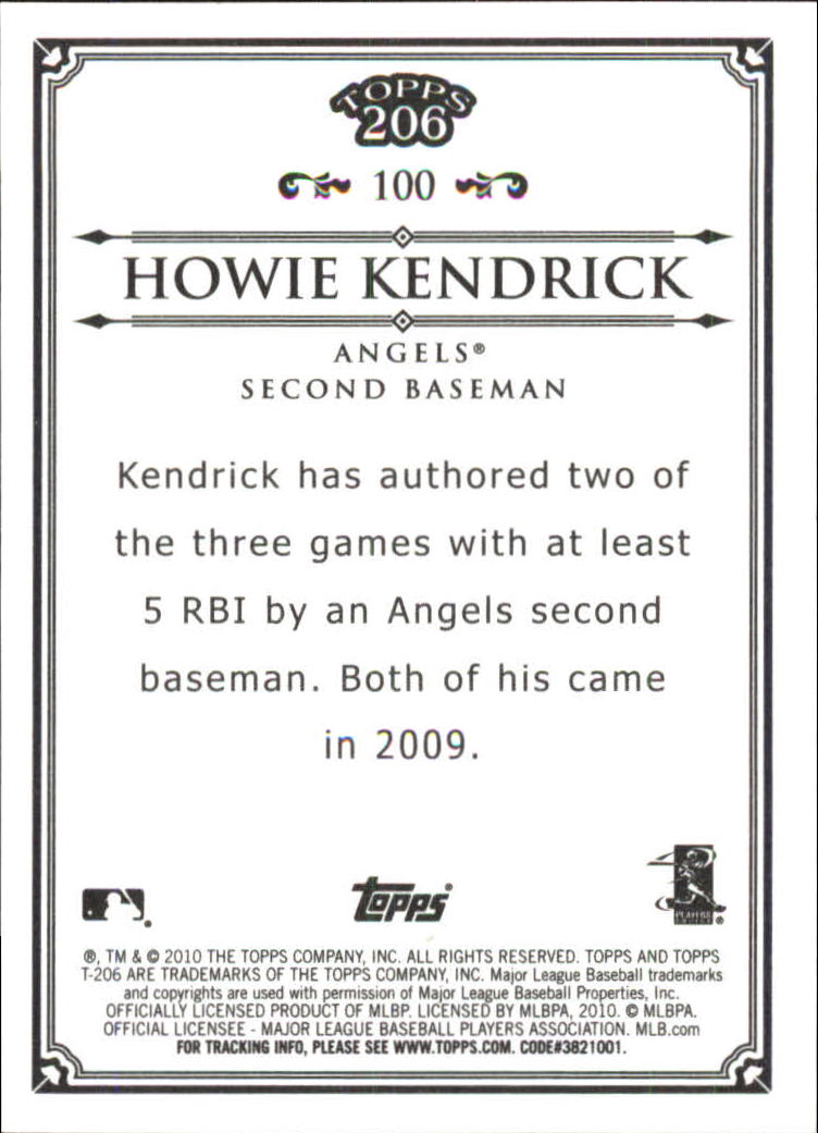 2010 Topps 206 Bronze #100 Howie Kendrick back image