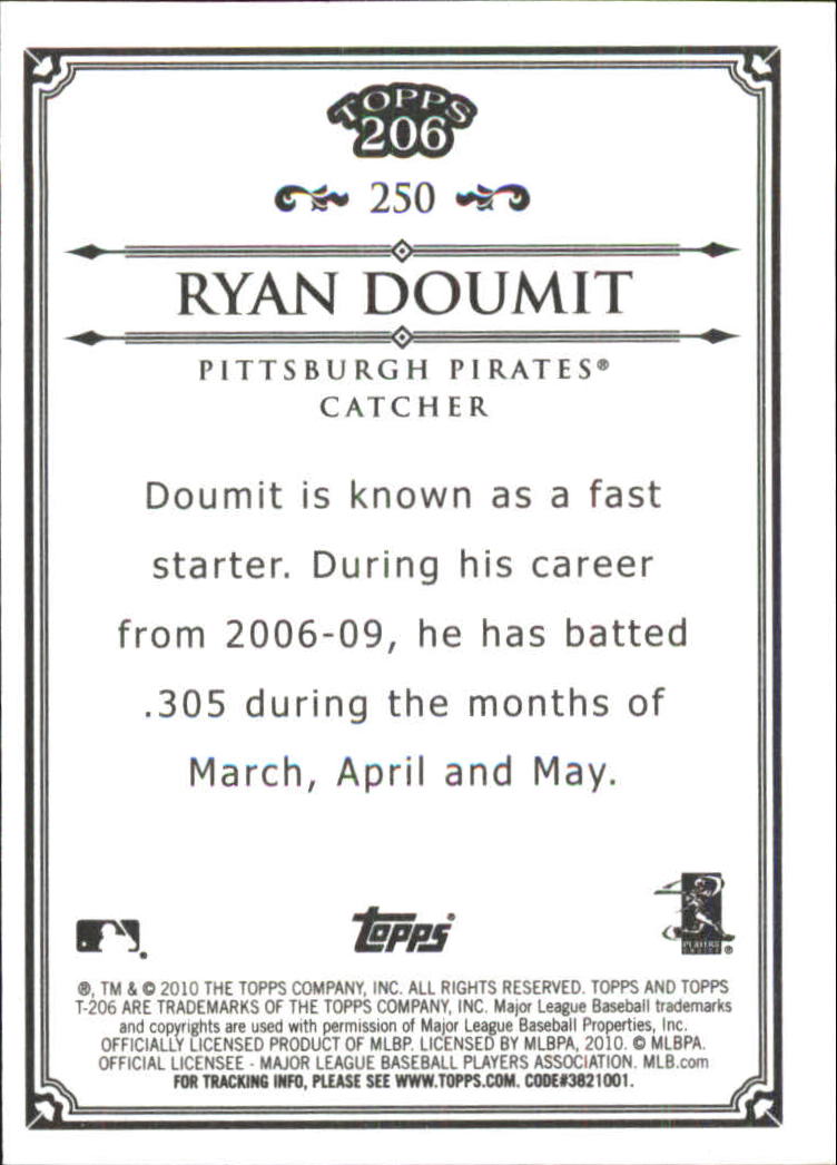 2010 Topps 206 Bronze #250 Ryan Doumit back image