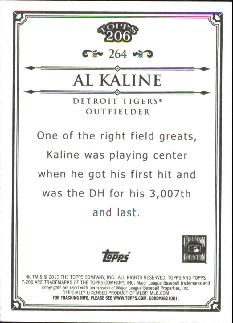 2010 Topps 206 Bronze #264 Al Kaline back image