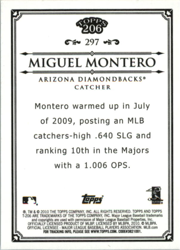 2010 Topps 206 Bronze #297 Miguel Montero back image