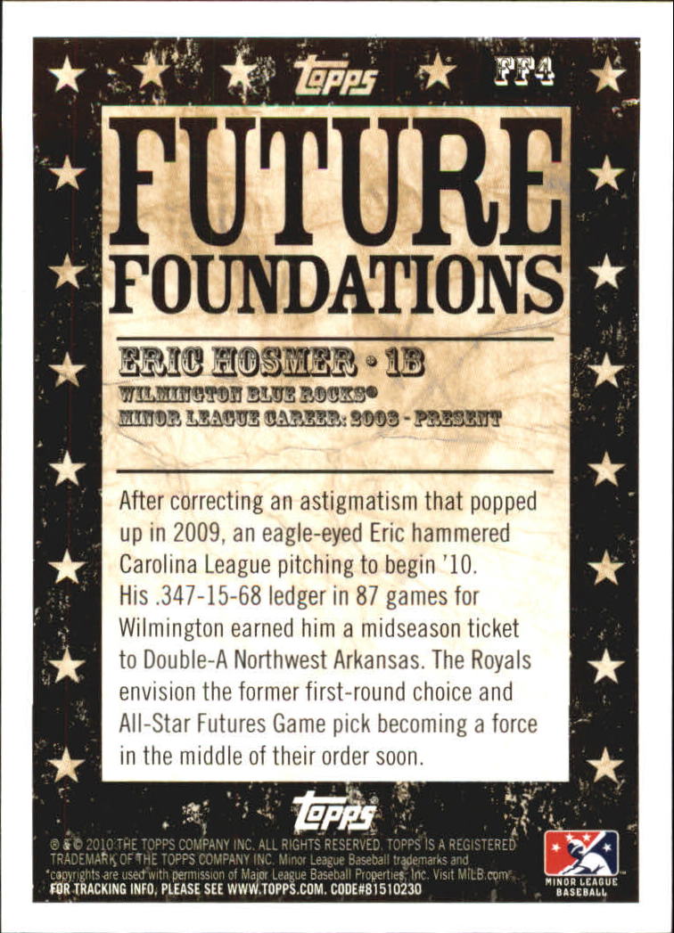 2010 Topps Pro Debut Future Foundations #FF4 Eric Hosmer back image