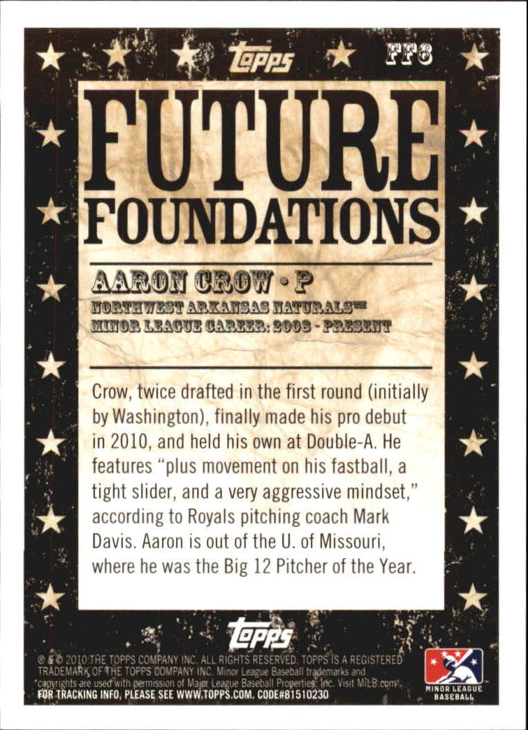 2010 Topps Pro Debut Future Foundations #FF6 Aaron Crow back image