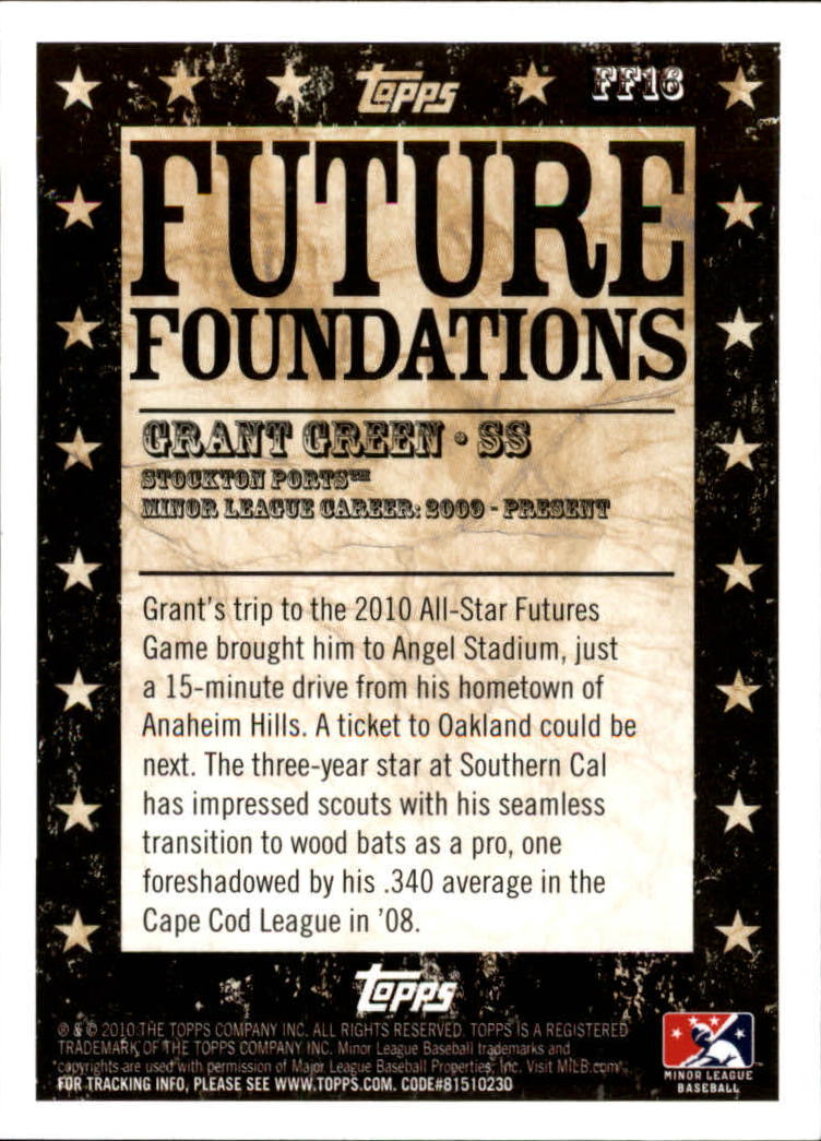 2010 Topps Pro Debut Future Foundations #FF16 Grant Green back image
