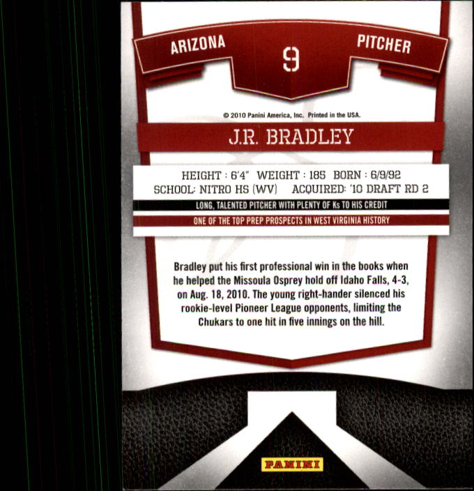 2010 Donruss Elite Extra Edition #9 J.R. Bradley back image