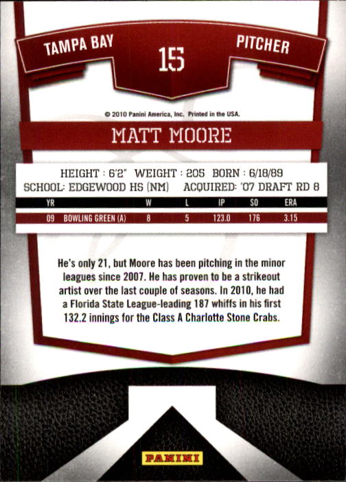 2010 Donruss Elite Extra Edition #15 Matt Moore back image