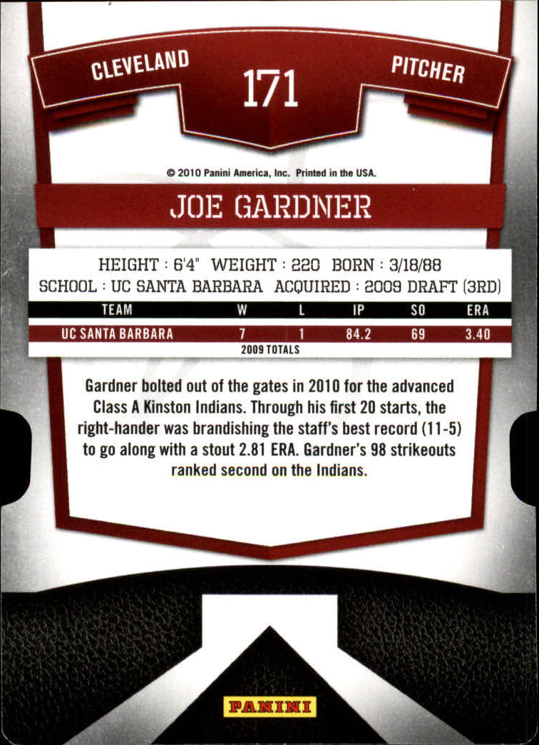 2010 Donruss Elite Extra Edition Aspirations #171 Joe Gardner back image