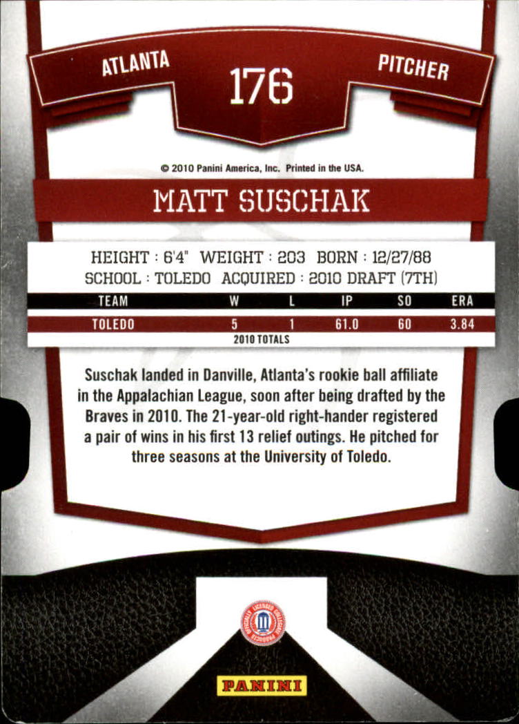 2010 Donruss Elite Extra Edition Status #176 Matt Suschak back image