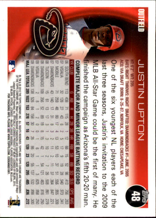 A1775- 2010 Topps Chrome BB Card #s 1-220 +Rookies -You Pick- 15+ FREE US SHIP - Picture 91 of 411