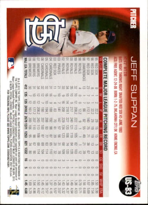 2010 Topps Update #US83 Jeff Suppan back image