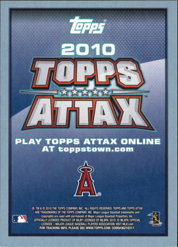 2010 Topps Update Attax Code Cards #28 Jered Weaver