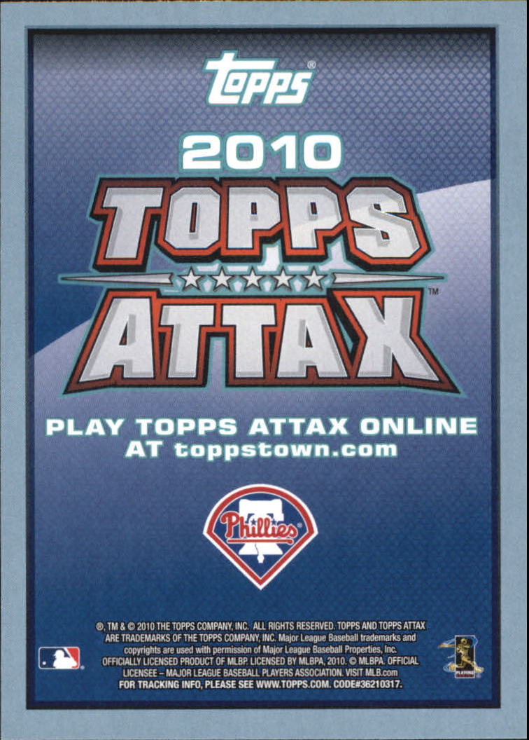2010 Topps Update Attax Code Cards #64 Ryan Howard