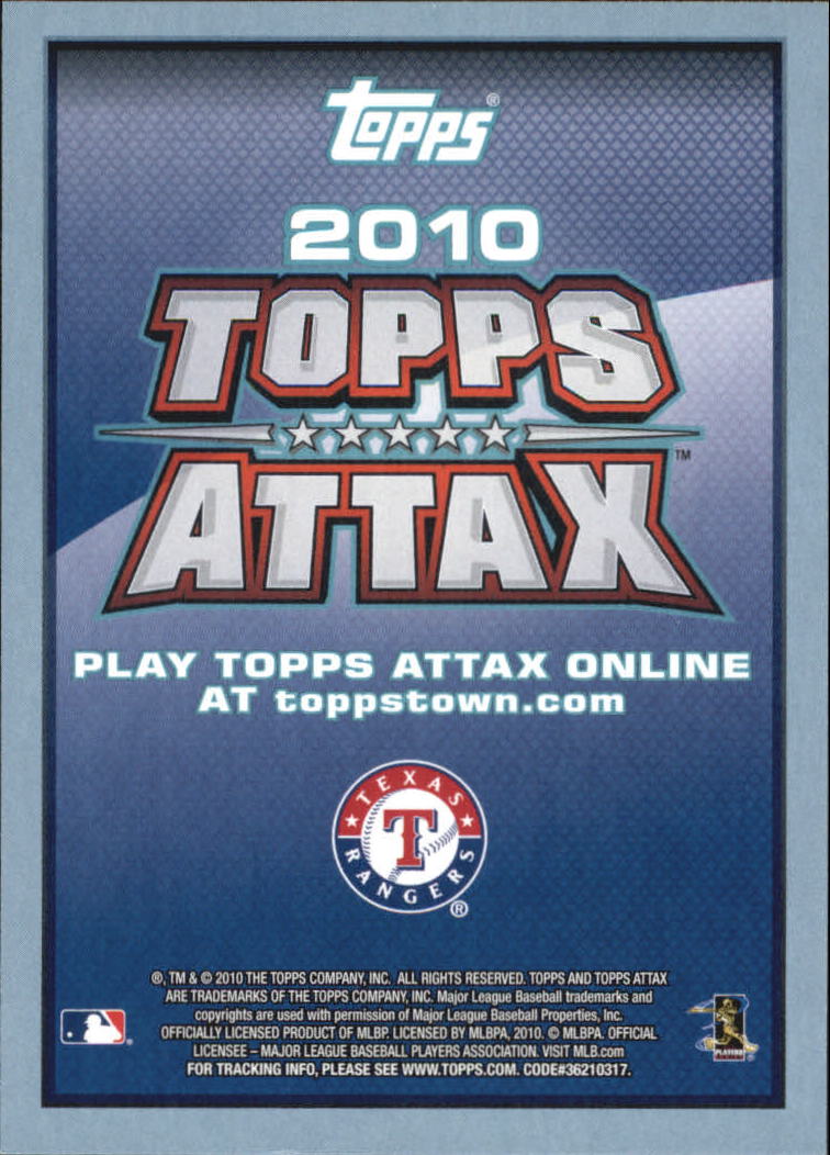 2010 Topps Update Attax Code Cards #74 Josh Hamilton