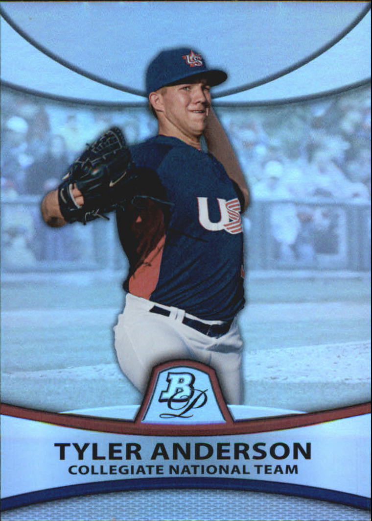 2010 Bowman Platinum Prospects Refractors Thick Stock #PP29 Tyler Anderson