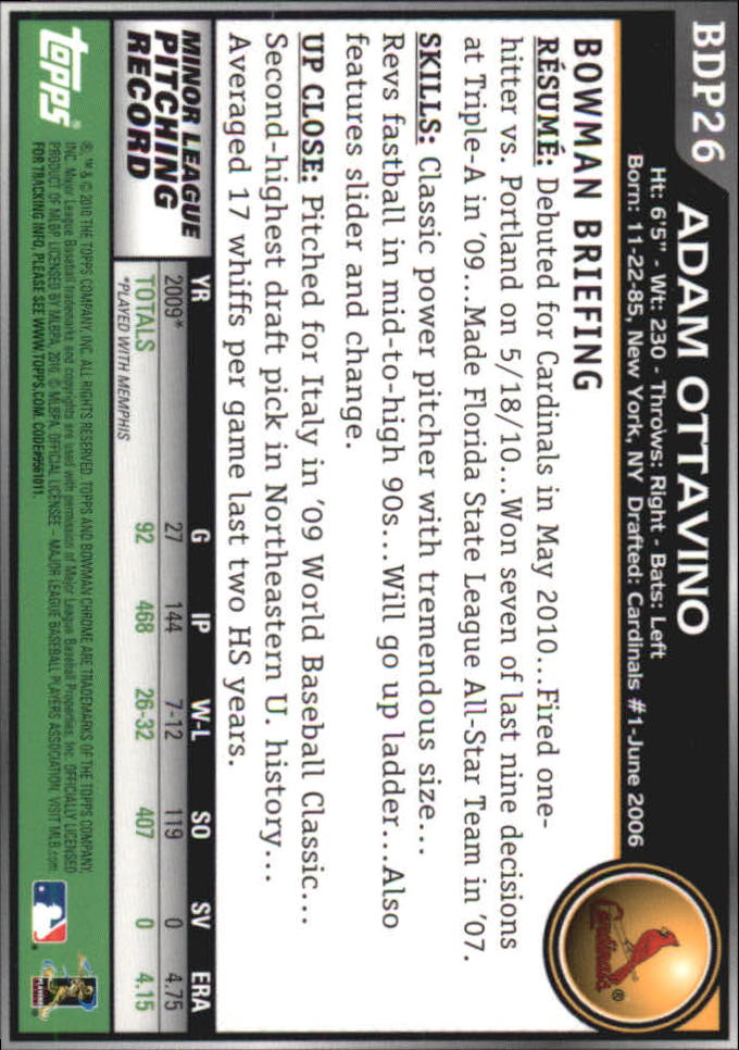 A7495- 2010 Bowman Chrome Draft Baseball Versch. Karten -du Pick- 15 + - Bild 44 von 418