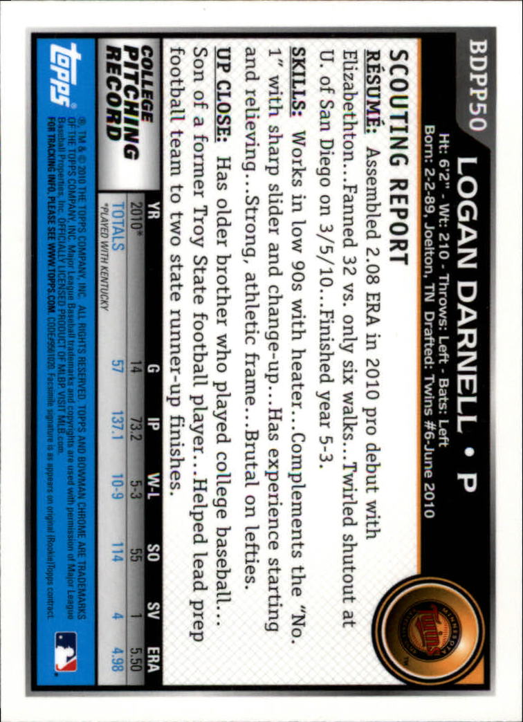 A7495- 2010 Bowman Chrome Draft Baseball Versch. Karten -du Pick- 15 + - Bild 294 von 418