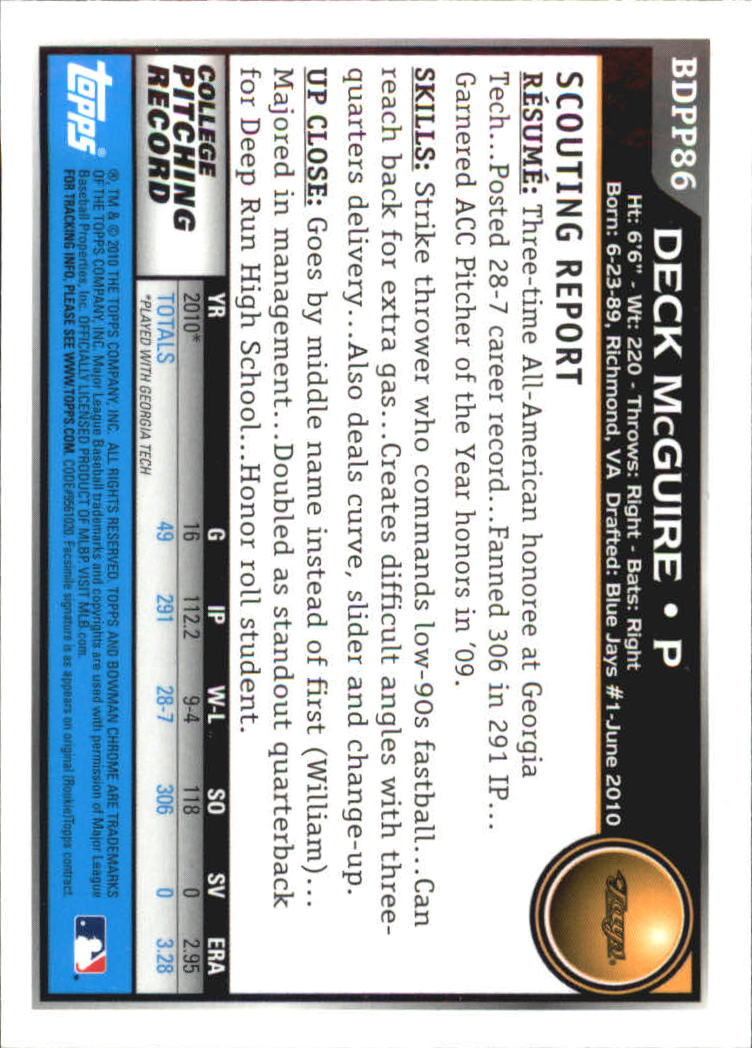 A7495- 2010 Bowman Chrome Draft Baseball Versch. Karten -du Pick- 15 + - Bild 356 von 418