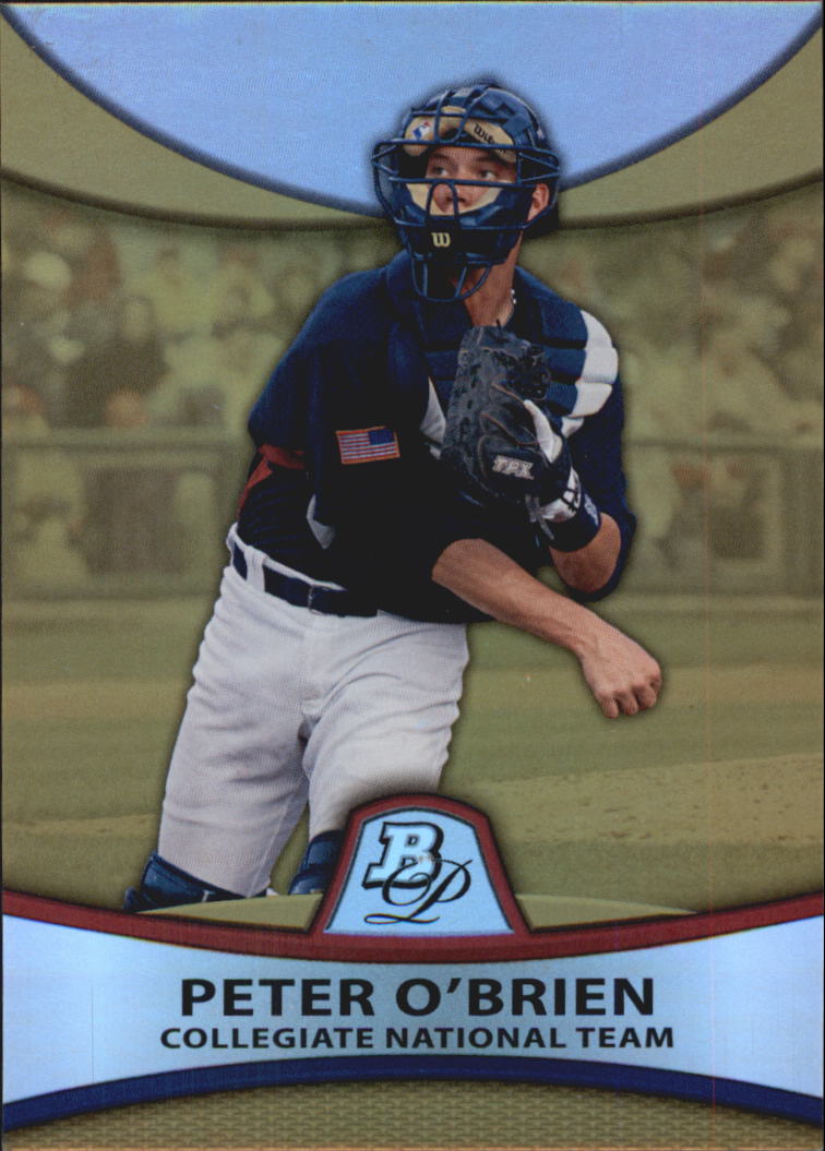 2010 Bowman Platinum Prospects Gold Refractors Thick Stock #PP44 Peter O'Brien
