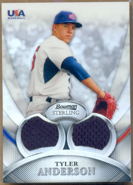 2010 Bowman Sterling USA Baseball Relics Refractors #USAR21 Tyler Anderson